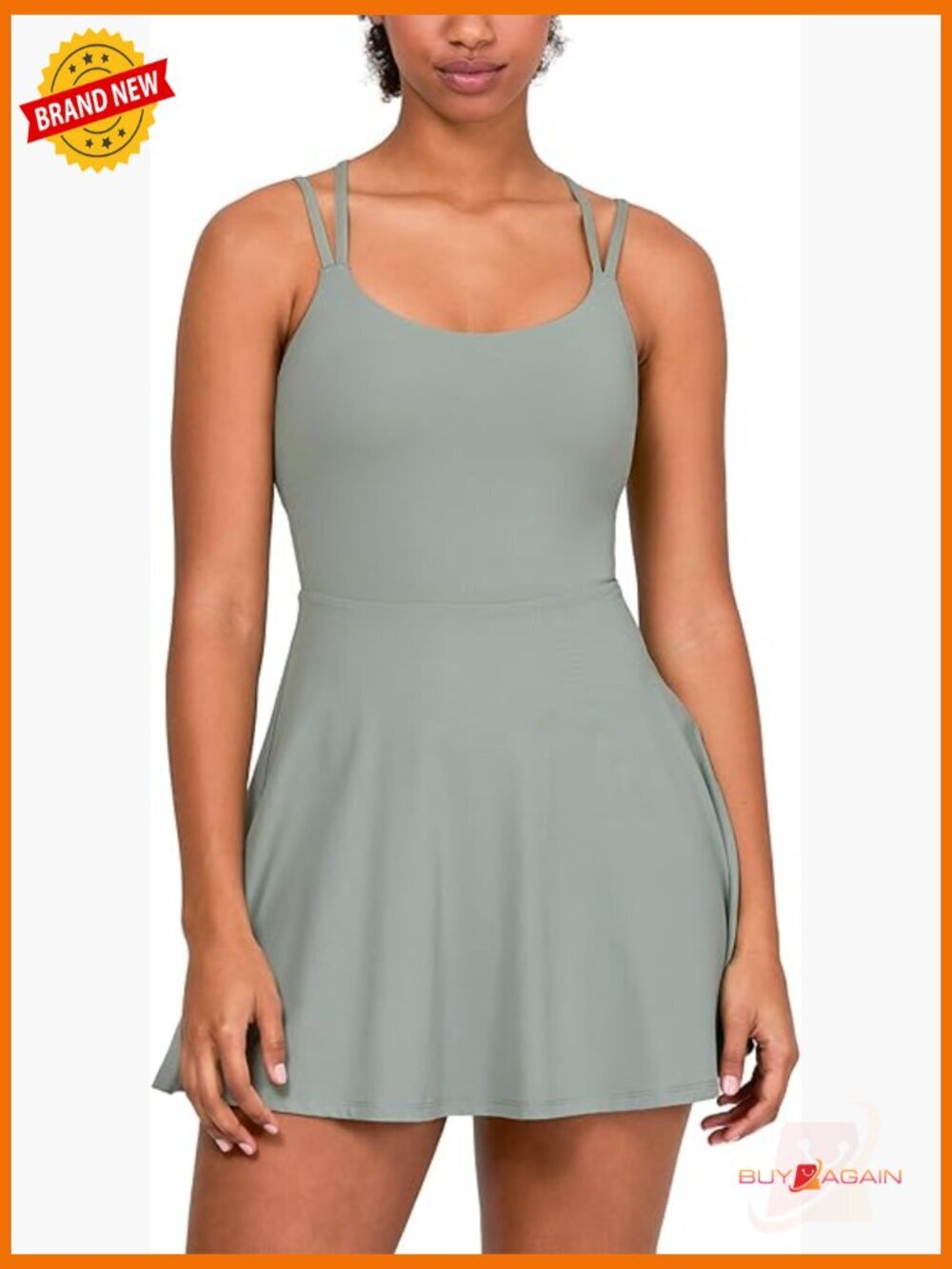 Strappy Tennis Dress with Built-in Shorts & Hidden Pocket